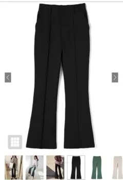 〈新品〉GRL フロントタックフレアパンツ 黒 k8360t