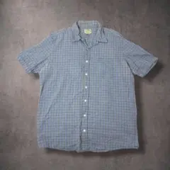 L.L.Bean 半袖チェックシャツ L-TALL ブルー コットンシャツのサムネイル