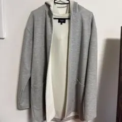 BEAMS HEART フード付きカーディガン S グレー/アイボリー