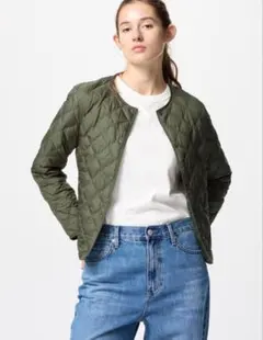 UNIQLO WARM PADDED キルティングジャケット Mサイズ オリーブ