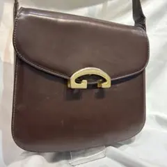 オールドGUCCI ブラウンレザー ショルダーバッグ フラップ式のサムネイル