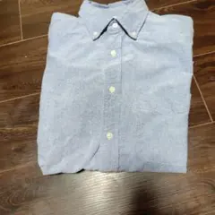 GU ブルー 長袖シャツ 100%コットン