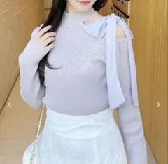 INGNI ワンショルシアーリボンニット