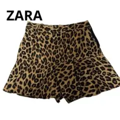 ZARA ヒョウ柄フレアミニスカート