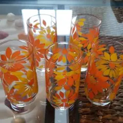 メルカリ便送料込♪昭和レトロ 昭和レトロポップ HOYA 花柄 5個セット