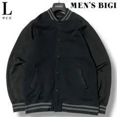 希少L【MEN'S BIGI×RadmesS】スタジャン 裏起毛 黒×濃紺