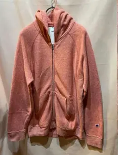 Champion ライトピンク　ジップアップスウェットパーカー　リバースウィーブ