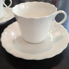 Narumi Bone China ホワイトカップ＆ソーサー　5個セット