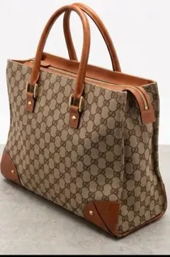 GUCCI グッチ GG柄 大容量 ボストンバッグ ビジネス 旅行 PVCレザー