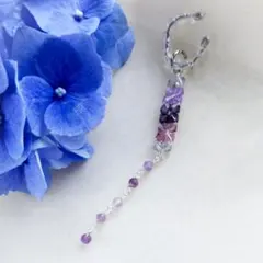 きらり短冊◇あじさい◇3way◇水晶のイヤーカフ&スワロのチャーム