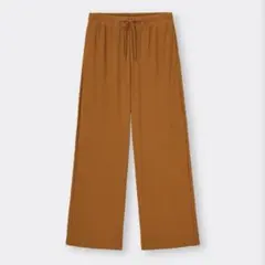 オレンジ ワイドレッグパンツ