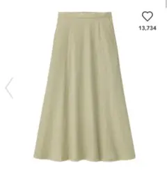 GU  生産終了品　リネンブレンドフレアロングスカート　サイズS