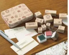 リンネル1月号付録　LISA LARSON木製スタンプセット