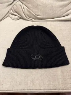 DIESEL 黒 リブ編みニット帽 UNI