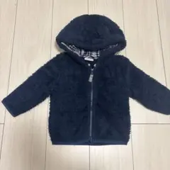 next baby フリースフード付きアウター ネイビーのサムネイル