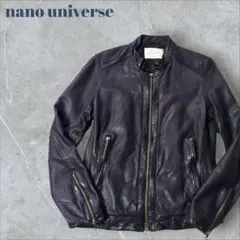 【ナノユニバース】シープスキン レザージャケット シングルライダース S
