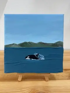 【yesudio】テクスチャーアート シャチ 海 アクリル絵画