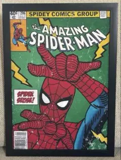 2 スパイダーマン　アートポスター　アメリカンレトロ　額付き