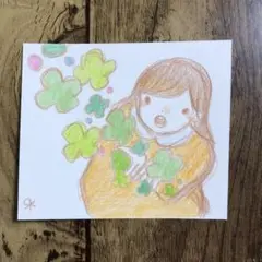 【1233】【女の子の絵】オリジナルアナログ手描きイラスト原画自作創作作品アート