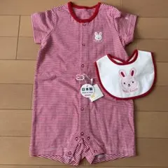 【スタイつき❤︎】ミキハウス★新品タグ付き 80㎝ 女の子用 ショートオール