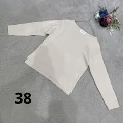 OPAQUE.CLIP 薄手ニットセーター　スリット　ベージュ　ボートネック