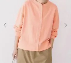 AMERICAN HORIC ネオンカラーピグメント裏毛カーディガン　オレンジ