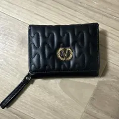 ブラック キルティング 三つ折り財布