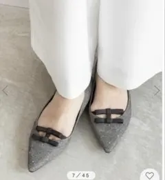 RANDA ミニリボンフラットパンプス　26.0cm