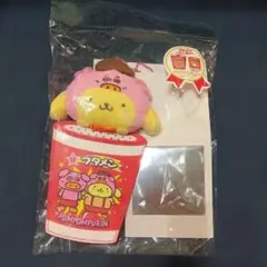 新品　サンリオポムポムプリン　ブタメン　ミニポーチ　ステッカー付き