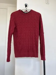 UNIQLO 赤いケーブル編み長袖ニット M