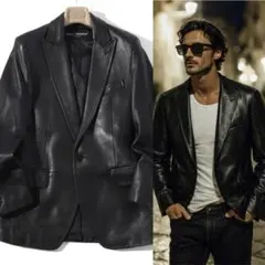 ドルチェ＆ガッバーナ 羊革 ラム レザー テーラード ジャケット 黒 44 M程