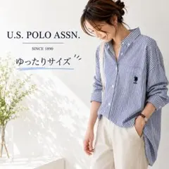 U.S.POLO ASSN. ストライプシャツ ゆったり 春夏 Fのサムネイル