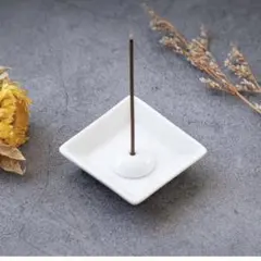 陶器製　線香立て　お香立て　皿付き