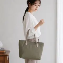 russet ラシット トートバッグ ナイロン レザー カーキ 美品 保証書付