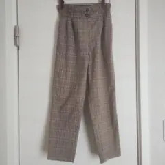 GU チェック柄 ロングパンツ