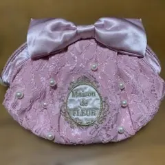 Maison de FLEUR パールリボンポーチ ピンクのサムネイル