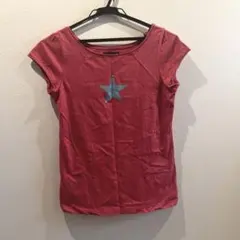 Agnes b. Paris スタープリント フレンチスリーブTシャツ レッド