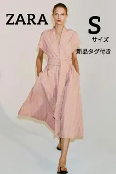 ZARA チェック柄ポプリンワンピース XS - メルカリ