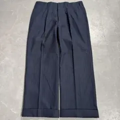 60s vintage ストライプ ワイドスラックス ネイビー ロカビリー 古着
