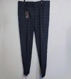 スラックス　メンズ　ビジネスパンツ　XXL　ストレッチ　ネイビー　 パンツ