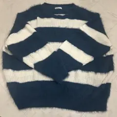 Ambre Neige ボーダーニット セーター ブルー ホワイトのサムネイル