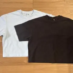 UNIQLO テクスチャージャージーT ブラック ブルー　Mサイズのサムネイル