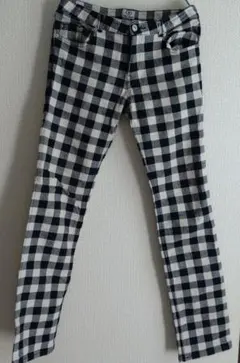 チェック柄　スキニーパンツ　美品