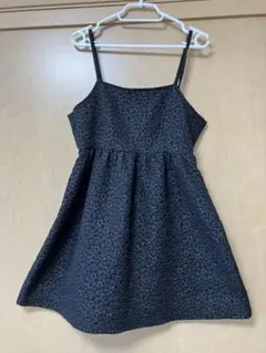 しまむら キャミソール ブラック 花柄 丈長め L