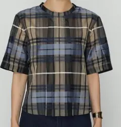 【美品】コムサプラチナ K.Tオーガンジータックブラウス