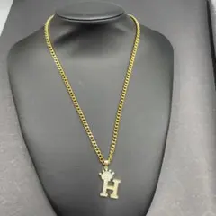 61ヴィンテージ ゴールド ネックレス H ペンダント