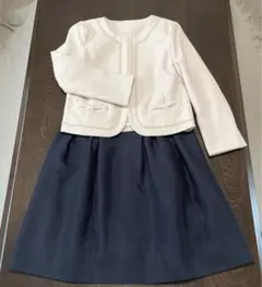 美品　セレモニーワンピース　ノーカラージャケット　2点セット　入学式