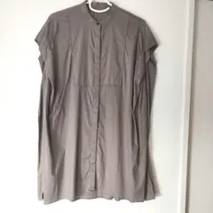 センスオブプレイス　フレンチスリーブ　チェニック　フリーサイズ　チャコールグレー