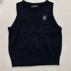 COMME CA ISM ネイビー Vネック ベスト 100A