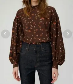MOUSSY 花柄 ボリュームスリーブ ブラウス Fのサムネイル